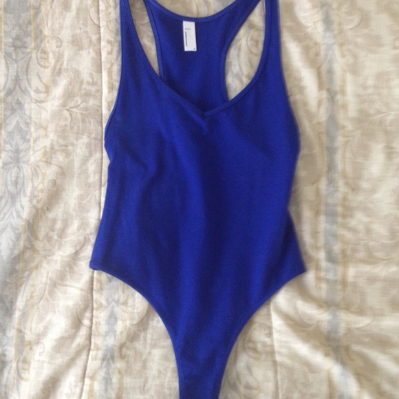 American Apparel blue thong bodysuit. Size Small