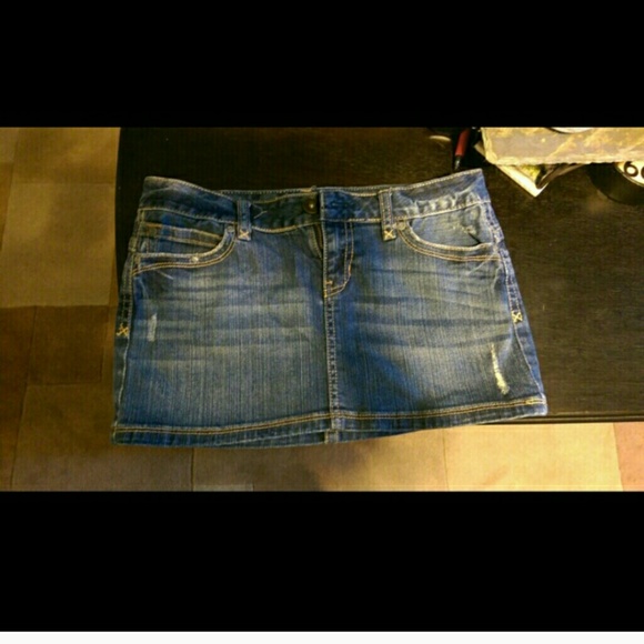 Denim mini skirt