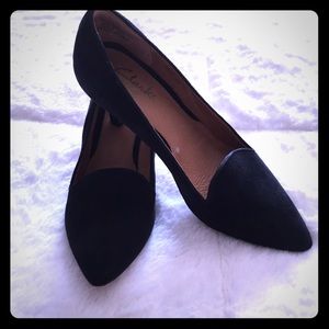 Clarks Black Suede Heels size 6
