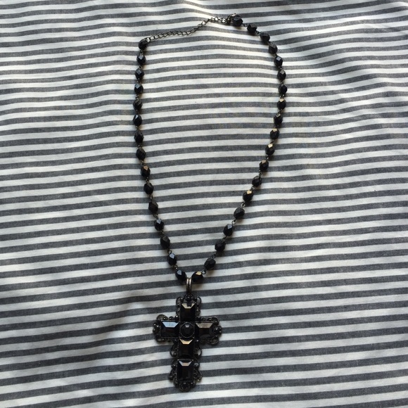 Black cross necklace