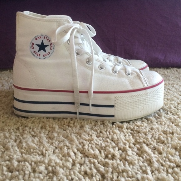 Shoes - White Platform Sneakers