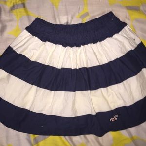 Navy and white striped skirt