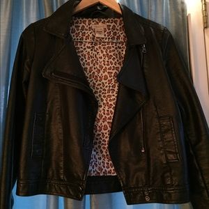 Black leather jacket