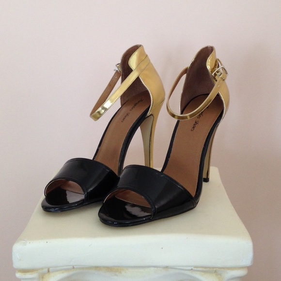 Gold and Black Heels