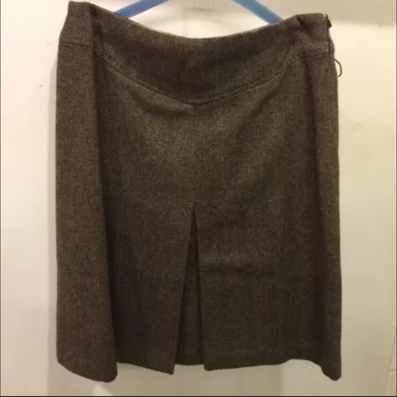 NEW - GAP A-Line Pleated Brown Wool Skirt