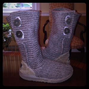 Woven, grey, knit uggs