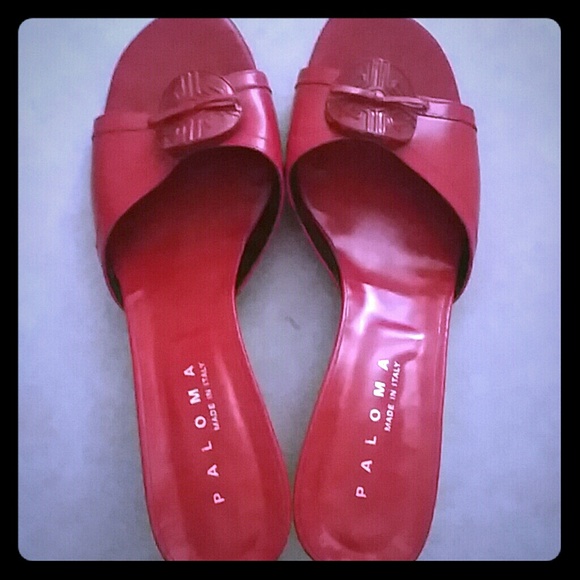Paloma red Italian leather heels sz. 9.5