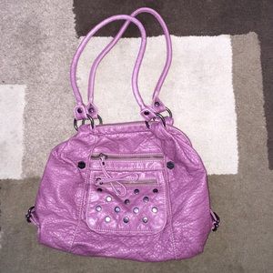 Dark Pink Soft Leather shoulder bag