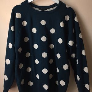 Forever 21 Teal Polka Dot Sweater