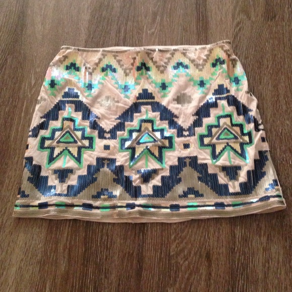 PRICE NEGOTIABLE!! Express Sequin Aztec Mini Skirt