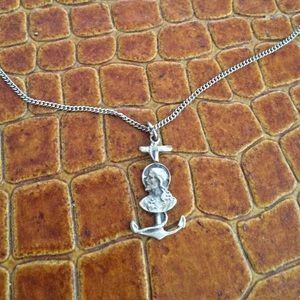 Jesus Saves Anchor Necklace