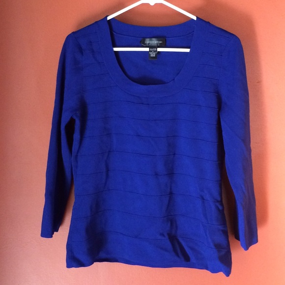 Blue Scoop Neck Sweater