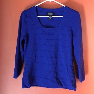Blue Scoop Neck Sweater