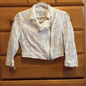 Lacy Cropped Biker Blazer
