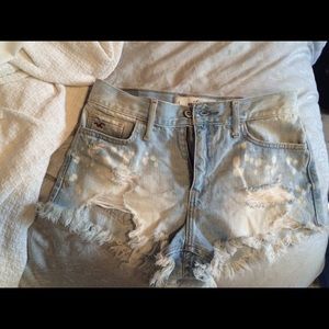 Hollister bleached and ripped shorts