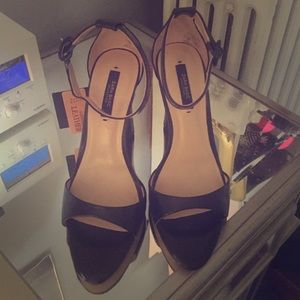 Brand New Black Zara Ankle Strap Heels 36