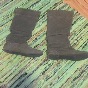 slouchy suede olive boots