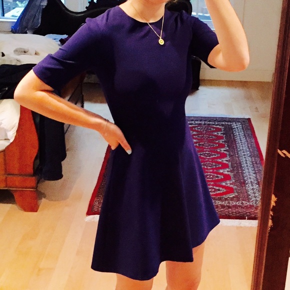 NWOT Zara blue scuba dress with back cut-outs