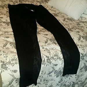 Black tights with mesh panels