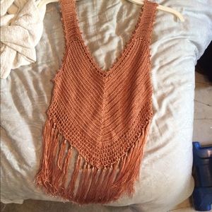 Crop top with fringe