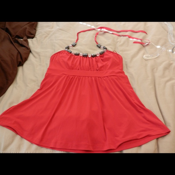 Dressy red halter top