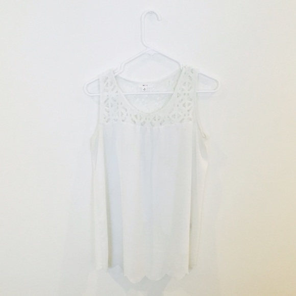 White Chiffon Sleeveless Top