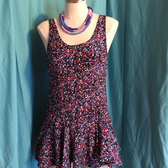 Free People Floral Print Mini-Dress - Size S