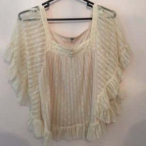 Lace top with flowy sleeves