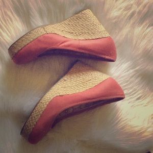 Coral espadrilles wedges