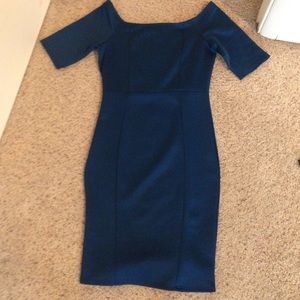 Blue business style midi dress