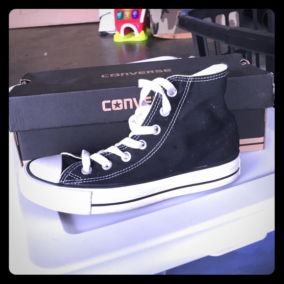 Black high top converse