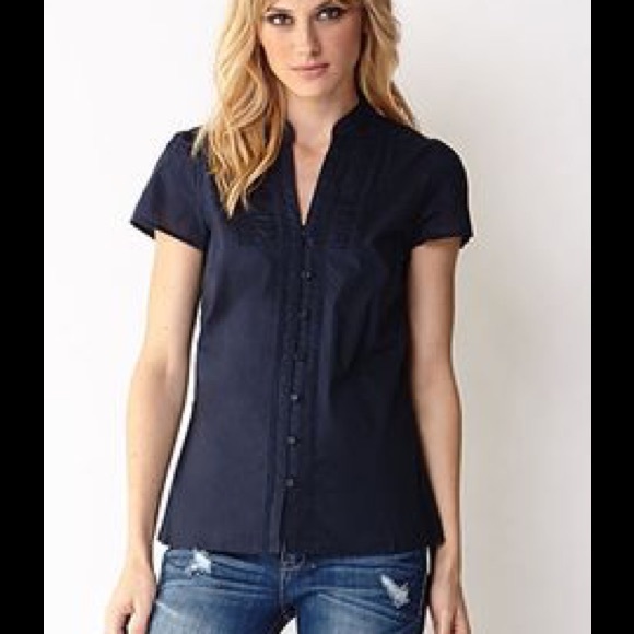 NWOT Forever 21 Navy Button Down Shirt