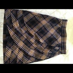 Anthropologie Wool Plaid Skirt