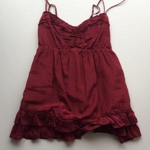 Abercrombie and Fitch Silk Ruffled Cami Tank