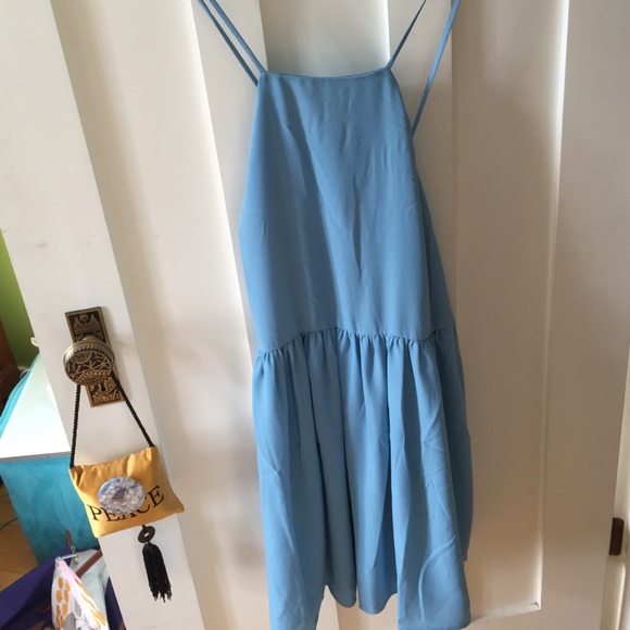 Blue Tie back dress American Apparel