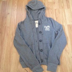 grey Hollister button up jacket
