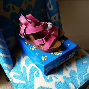 Pink Wedge Sandals