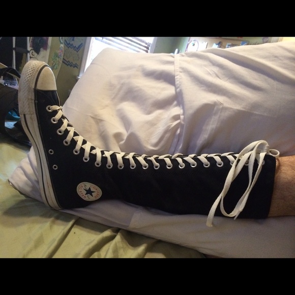 Knee High black Converse