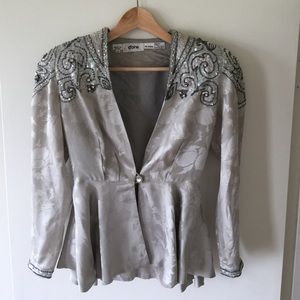 Vintage statement silk beaded evening jacket.