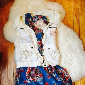 Free People white patchwork vest
