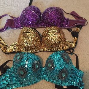 Sequin rave bras