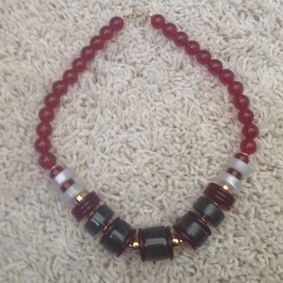 Red Black and Gold Necklace