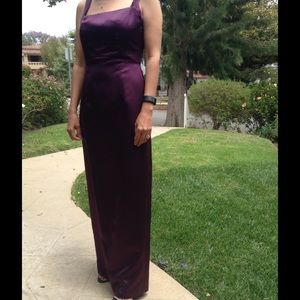 Beautiful Wine color bridesmaid dress.