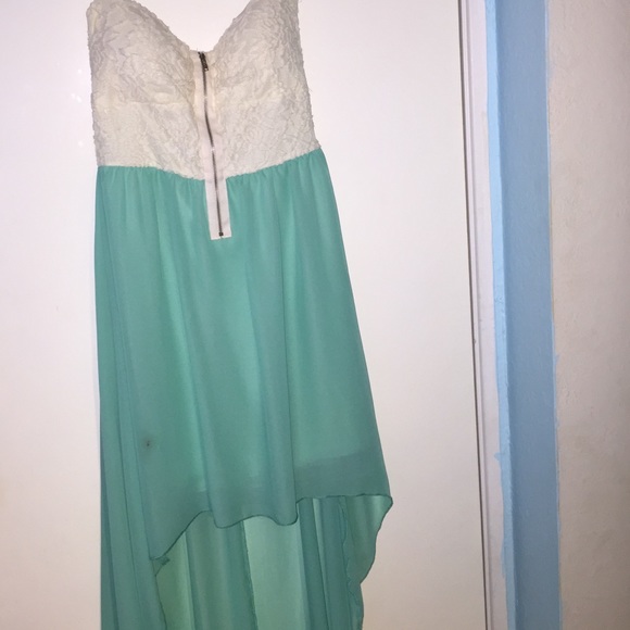 blue high low dress