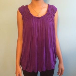 Purple Braided Neck Anthropologie Top