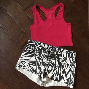 Black and white shorts