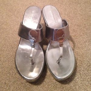 BCBGeneration silver wedges NWOB