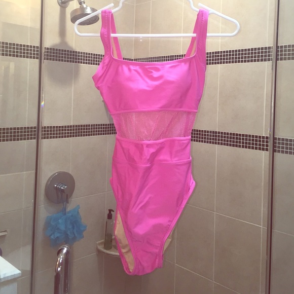 Other - pink swimsuit, one piece sheer, padded, VS, push 6