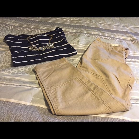 NWT tan capris