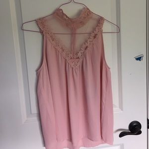 Flowy, high collared blouse, Size M